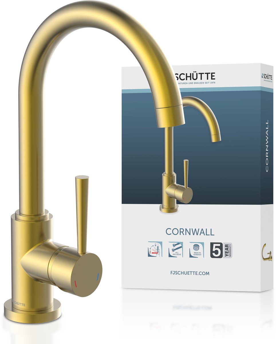 Schütte Küchenmixer mit runden Spout Cornwall Mat Goud