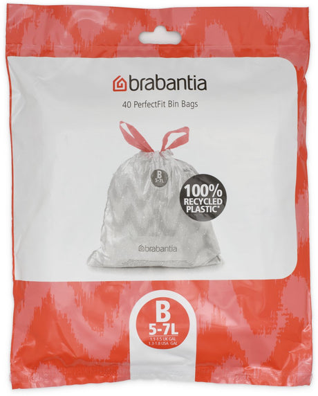 Brabantia Perfectfit Müllsäcke – 5 l – Code B – 40 Stück