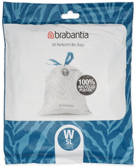 Brabantia Perfectfit Müllsäcke – 5 l – Code W – 40 Stück
