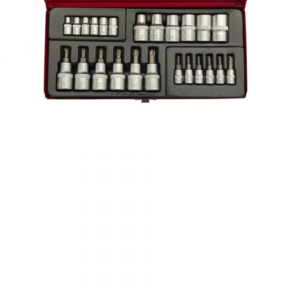 Stecknuss+Bit-Satz 25-tlg. 1 4 +1 2 Torx*