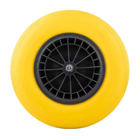 Pannensicheres Schubkarrenrad 4.00-8 PU-Kunststoff gelb
