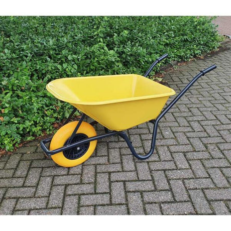 Schubkarre Plastik gelber Behälter 85 Liter HQ Anti-Lek