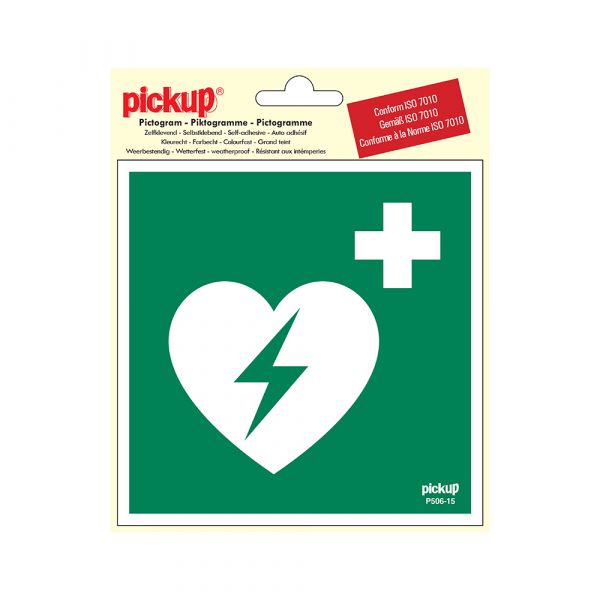 Aufkleber aed - 150x150 mm.
