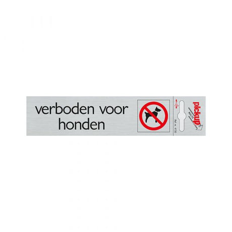Aluminiumschild Hunde verboten - 165x44 mm selbstklebend.
