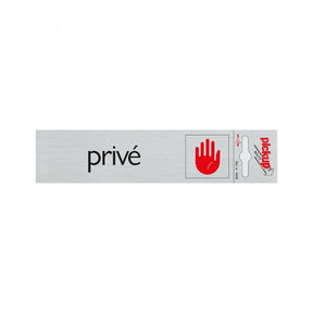 Aluminiumschild privat - 165x44 mm selbstklebend.