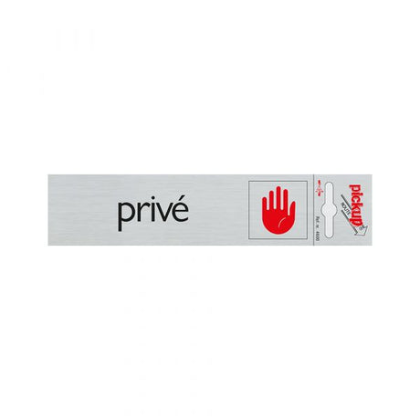 Aluminiumschild privat - 165x44 mm selbstklebend.