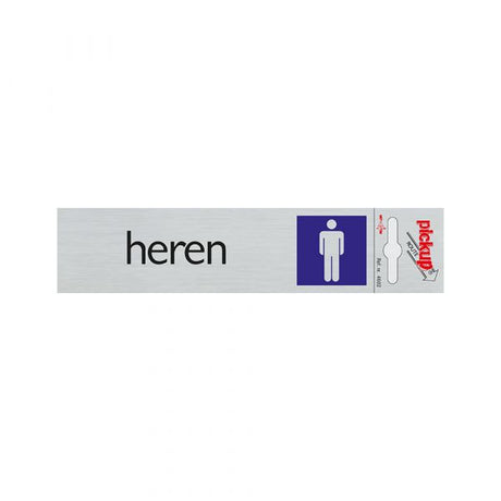 Schild Alu-Look Herren - 165x44 mm selbstklebend.