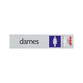Aluminiumplatte Damen - 165x44 mm selbstklebend.