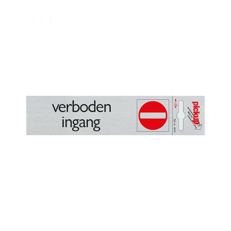 Aluminium-Eintrittsverbotsschild - 165x44 mm selbstklebend.