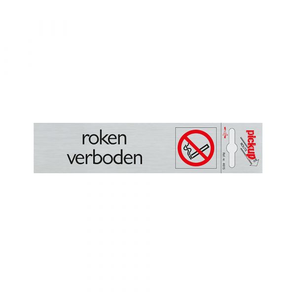 Rauchverbotsschild aus Aluminium - 165x44 mm selbstklebend.