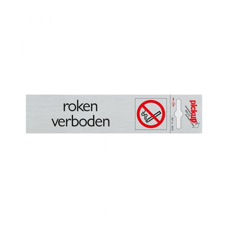 Rauchverbotsschild aus Aluminium - 165x44 mm selbstklebend.