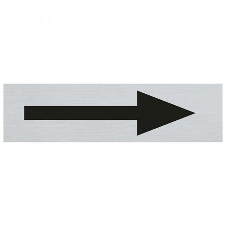 Schild Alu-Optik Pfeil - 165x44 mm selbstklebend.