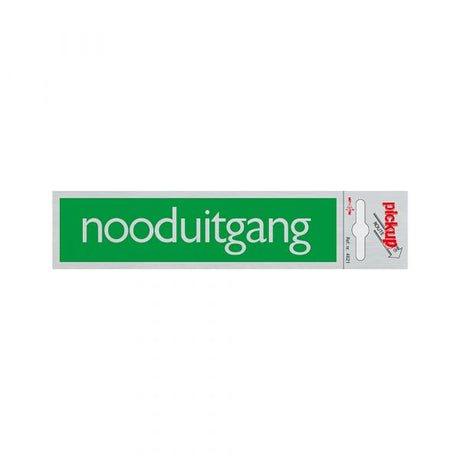 Aluminium-Notausgangsschild grün - 165x44 mm selbstklebend.