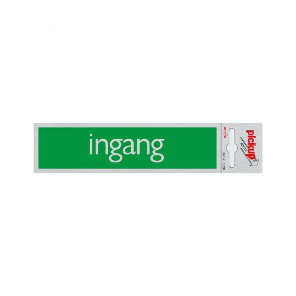Eingangsschild aus Aluminium - 165x44 mm selbstklebend.