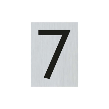 Aluminiumschild Nummer 7 - 44x60 mm selbstklebend.