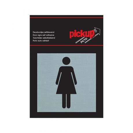 Aluminiumplatte Damen - 80x80 mm selbstklebend.