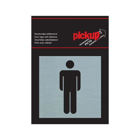 Aluminiumschild für Männer - 80x80 mm selbstklebend.