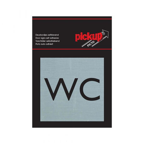 Toilettenschild aus Aluminium - 80x80 mm selbstklebend.
