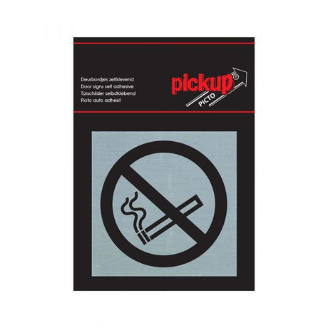 Aluminium-Rauchverbotsschild - 80x80 mm selbstklebend.