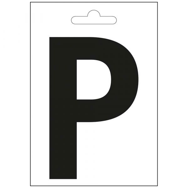 Nautischer Buchstabe p schwarz 100 mm.