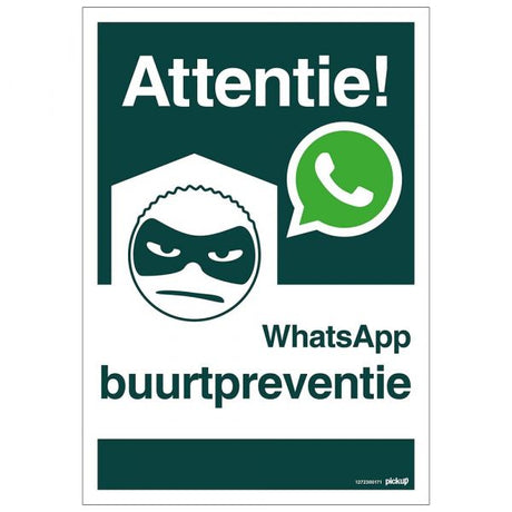 WhatsApp-Wachschild für die Nachbarschaft – 230 x 330 mm.