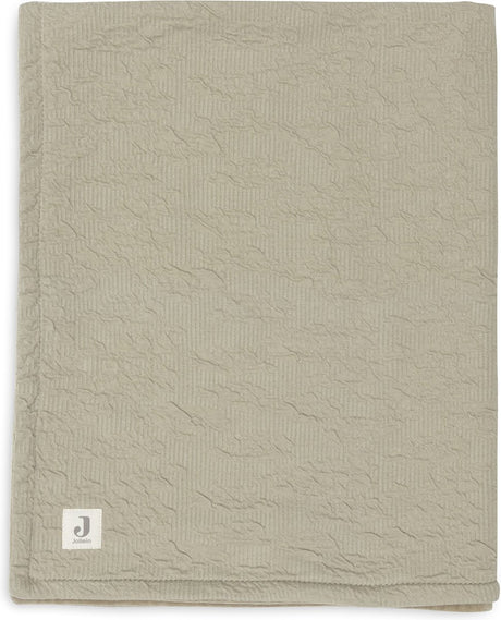 Jollein – Kinderbettdecke 75 x 100 cm – Kinderbettdecke, Kinderbettdecke, Babydecke – sanfte Wellen – olivgrüner Samt