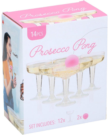 Eddy Toys Prosecco Pong 14-teilig – Beer Pong für Damen – Beer Pong – Trinkspiel – Trinkspiele