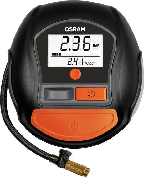 Digitalanzeige des Osram-Kompressors, Überlastschutz, mit Arbeitslicht, Kabelaufbewahrung