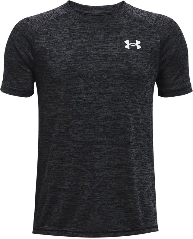 Under Armour UA Tech 2.0 SS-BLK Jungen-Sportshirt – Schwarz – Weiß