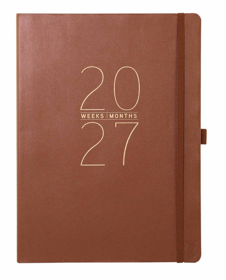 Agenda 2027 volwassenen – a4 a5 18-maanden agenda – classic brown agenda l 2026-2027 – weekplanner