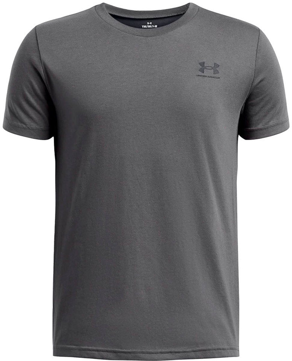 Under armour ua b sportstyle lc ss unisex sportshirt - grijs - zwart 164