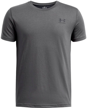Under armour ua b sportstyle lc ss unisex sportshirt - grijs - zwart 164