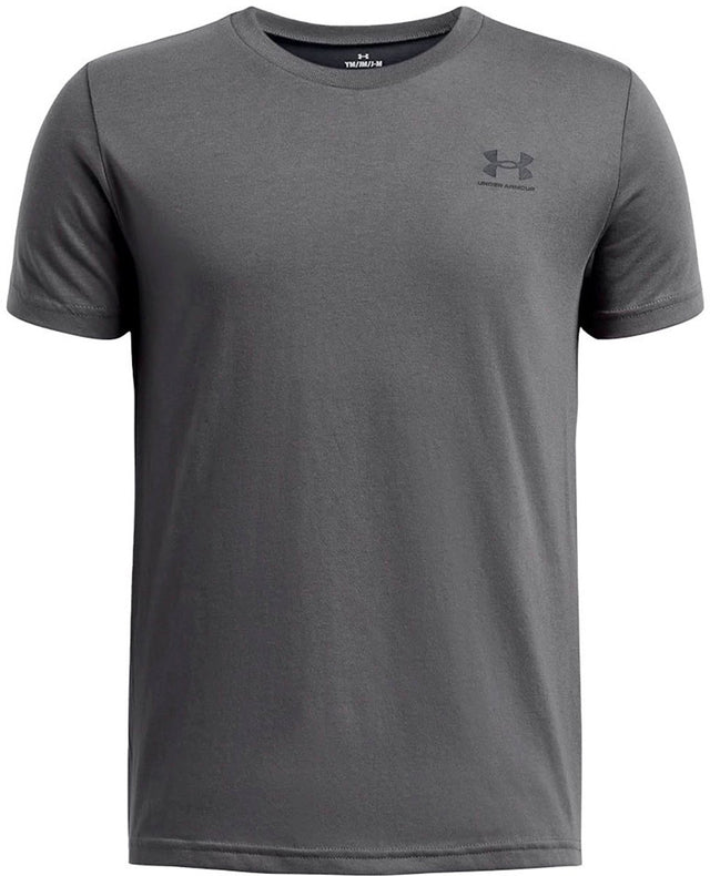 Under armour ua b sportstyle lc ss unisex sportshirt - grijs - zwart 164