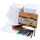 Creativ Company Group Set Topflappen mit Markern, schwarz, weiß, 1 Set