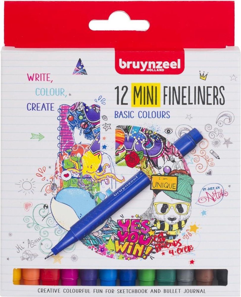 Bruynzeel Fineliner Mini-Set 12 Farben