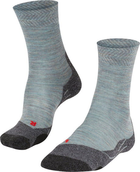 Falke TK2 Melange Anti-Blister Wandersocken aus dickem Woll-Funktionsmaterial Damen Blau - Größe 37-38