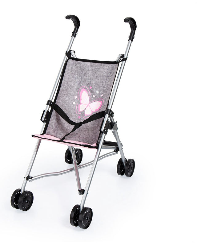 Bayer Design - Puppenbuggy - Grau mit Schmetterlingsmotiv