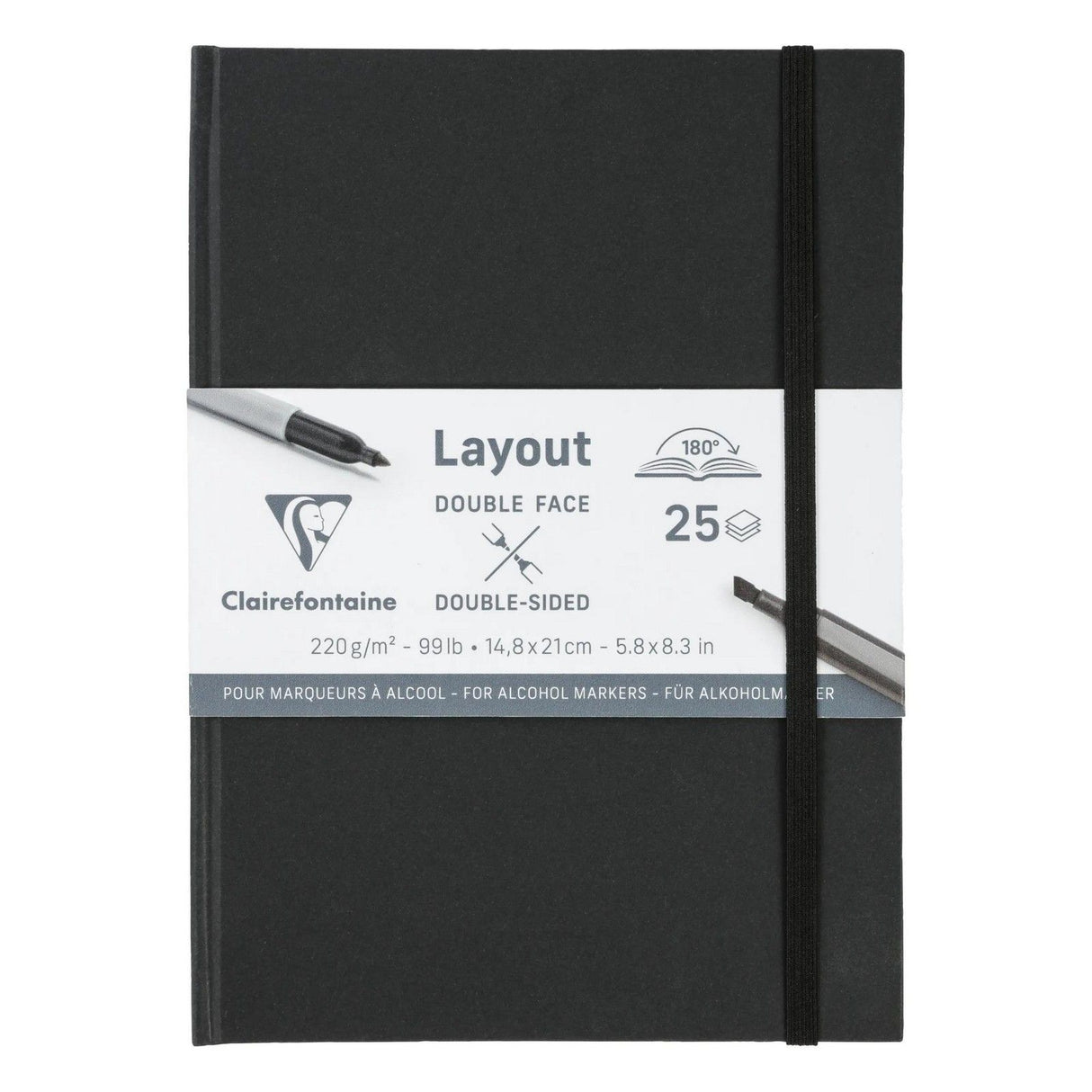 Clairefontaine • Layout-Alkoholmarkerbuch 220g A5 25x