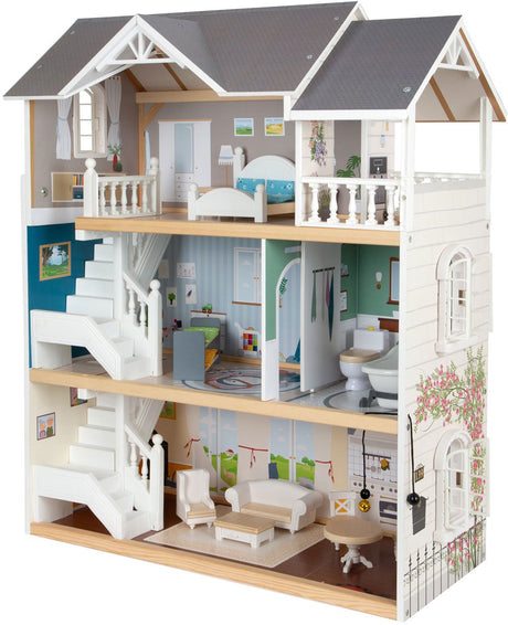Small Foot - Stadtvilla-Puppenhaus aus Holz mit Zubehör, 13-tlg.
