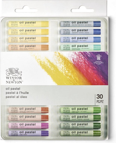 Winsor newton 1890002 oliepastel set – 30 stuks, hooggepigmenteerd, expressieve oliepastels in metalen doos