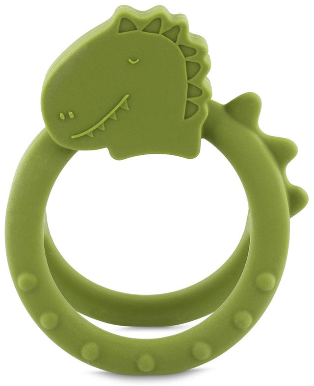 Trixie sensorischer Beißring Mr. Dino – 0m+ – 100 % Silikon – ideal zum Zahnen