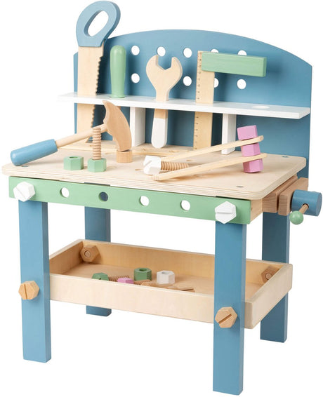Small Foot - Holzwerkbank kompakt nordisch, 22-tlg.
