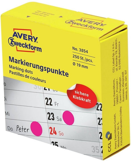 Avery Markierungspunkte Magenta 250 Stück 19 mm