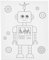 Creativ Company Malleinwand mit Druck, Roboter, D: 1,6 cm, Größe 24x30 cm, 360 g, 1 Stück