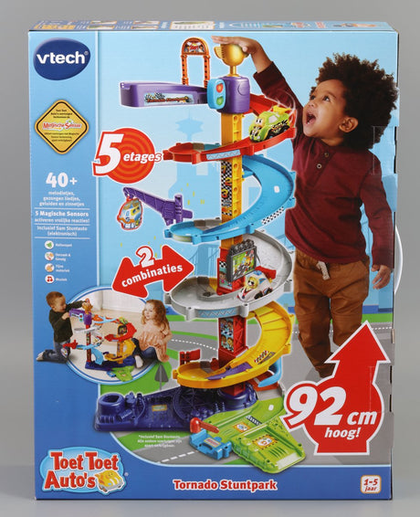 Vtech Toot Toot Cars Tornado Stunt Park – Renn-Toot-Car-Strecke mit Sam-Stunt-Auto – fördert Rollenspiele – Geschenk – 1 bis 5 Jahre
