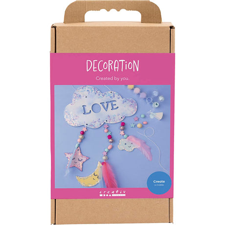 Creativ Company Hobby-Set Dekoration, Wolke, Mond, Stern, Glitzerfarben, Pastellfarben, 1 Box