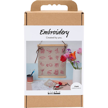 Creativ Company Hobby-Set Sticken, Hängedeko, Flachs, 1 Box