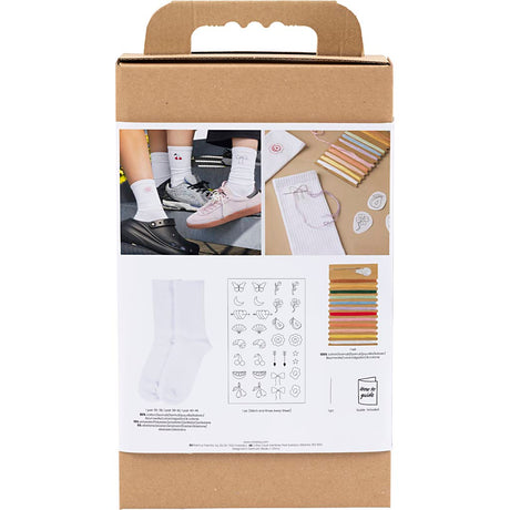 Creativ Company Hobby-Set Stickerei, Socken, weiß, 1 Box