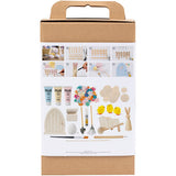 Creativ Company Hobby-Set Osterhasen-Türset, Pastellfarben, 1 Box