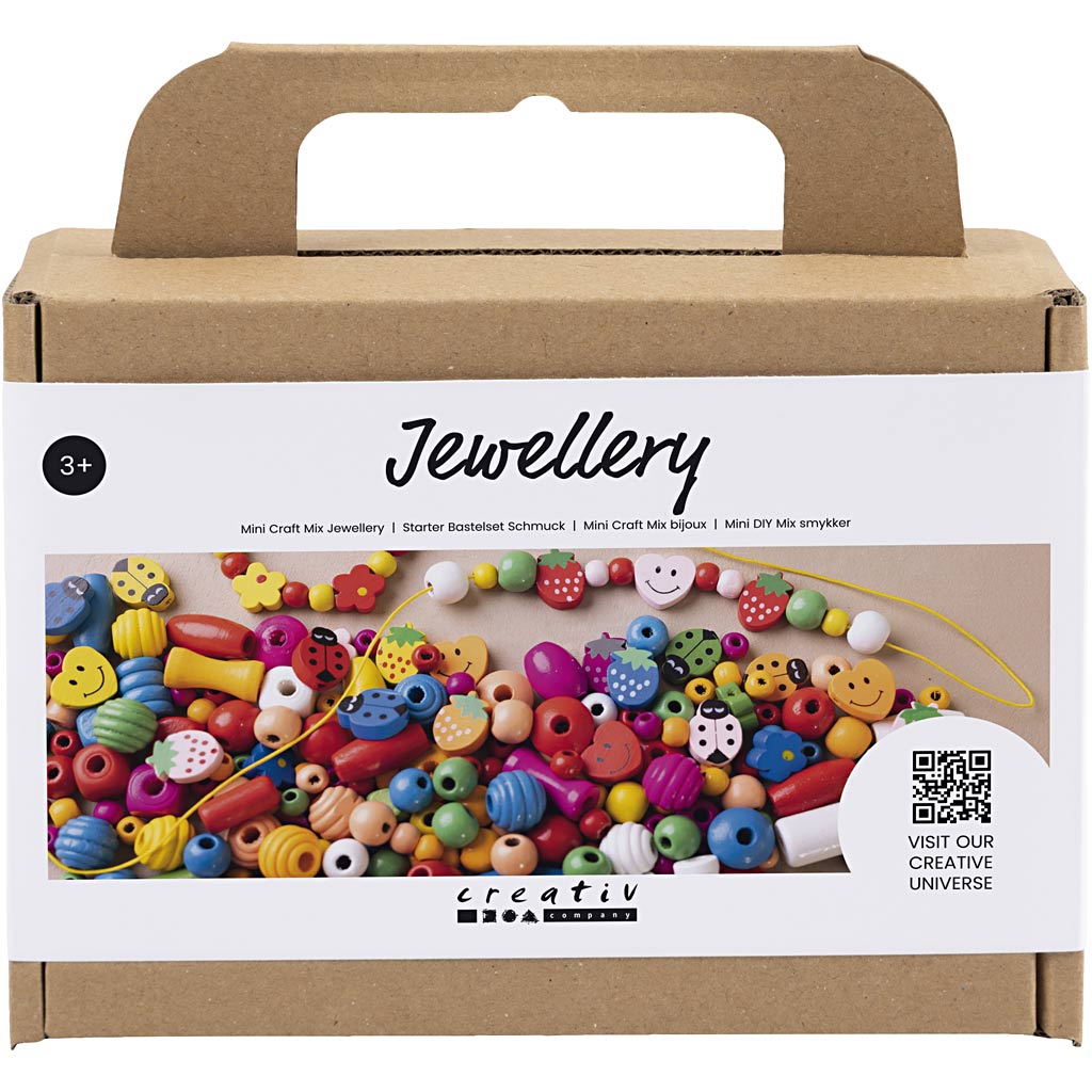 Creativ Company Mini-Kreativbox Schmuck, ca. 564 Teile, fröhliche Farben, 1 Box